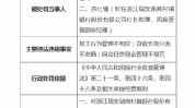 浙江瑞安湖商村镇银行被罚95万元：因贷款五级分类禁绝
确等