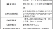 安全
养老云南分公司未按照规定利用
经存案
的保险条款 两名时任员工被罚20万元
