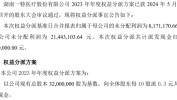 一特医疗2023年度权益分派每10股派现0.3元 共计派发现金红利96万元