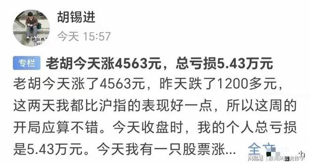 胡锡进:本日
跌了7471元,总亏损扩大到6.66万元
