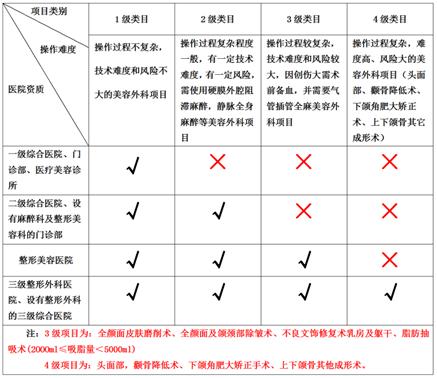 四级能做机构项目美容外科分别在(医疗项目机构四级技术)