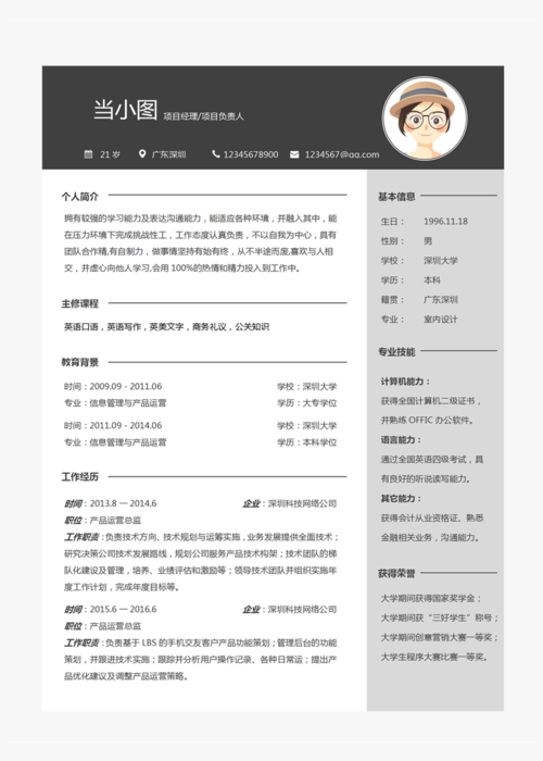 个人简历总经理项目(项目商业地下广场地上)