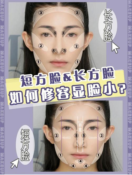 长方脸方形秘籍修容显脸小短方脸(长方脸方形秘籍脸型下颌)