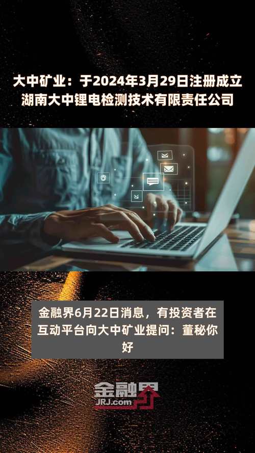 大中矿业:2024 年 3 月创建锂电检测公司