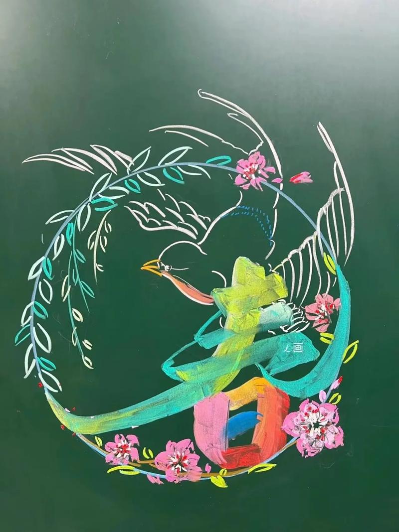 黑板报粉笔画出质感油画美术(黑板报粉笔油画质感画出)