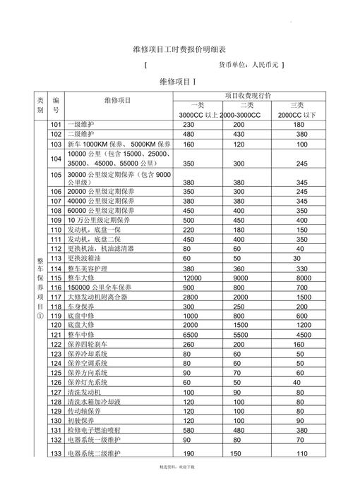 汽车维修融资商业计划书方案项目(项目服务项目明细表汽车维修公司)