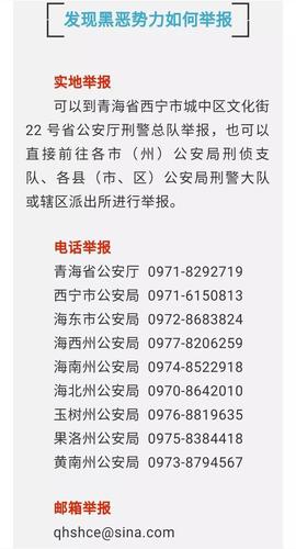 青海省面向社会公安机关违法犯罪线索医疗美容(举报电话公安局青海省青海邮箱)